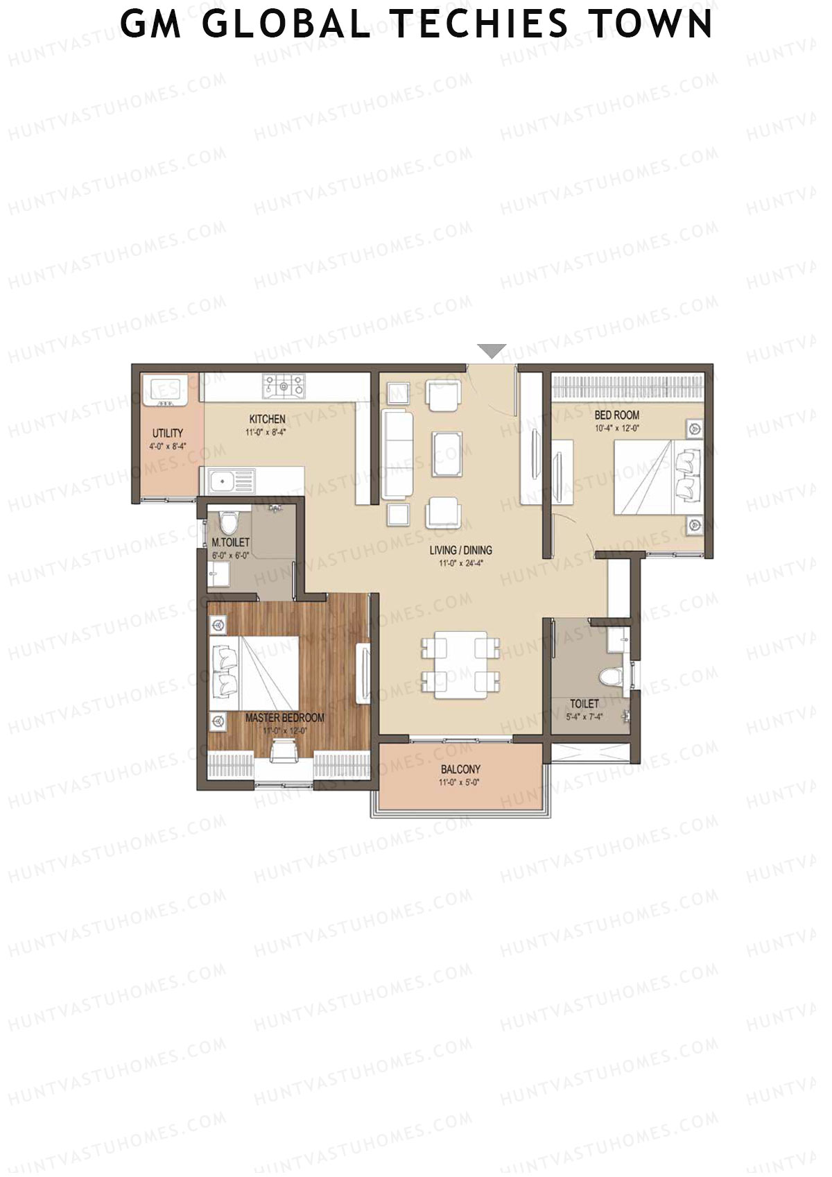 GM Global Techies Town Tower C Unit 32 (Type 2) Floor Plan