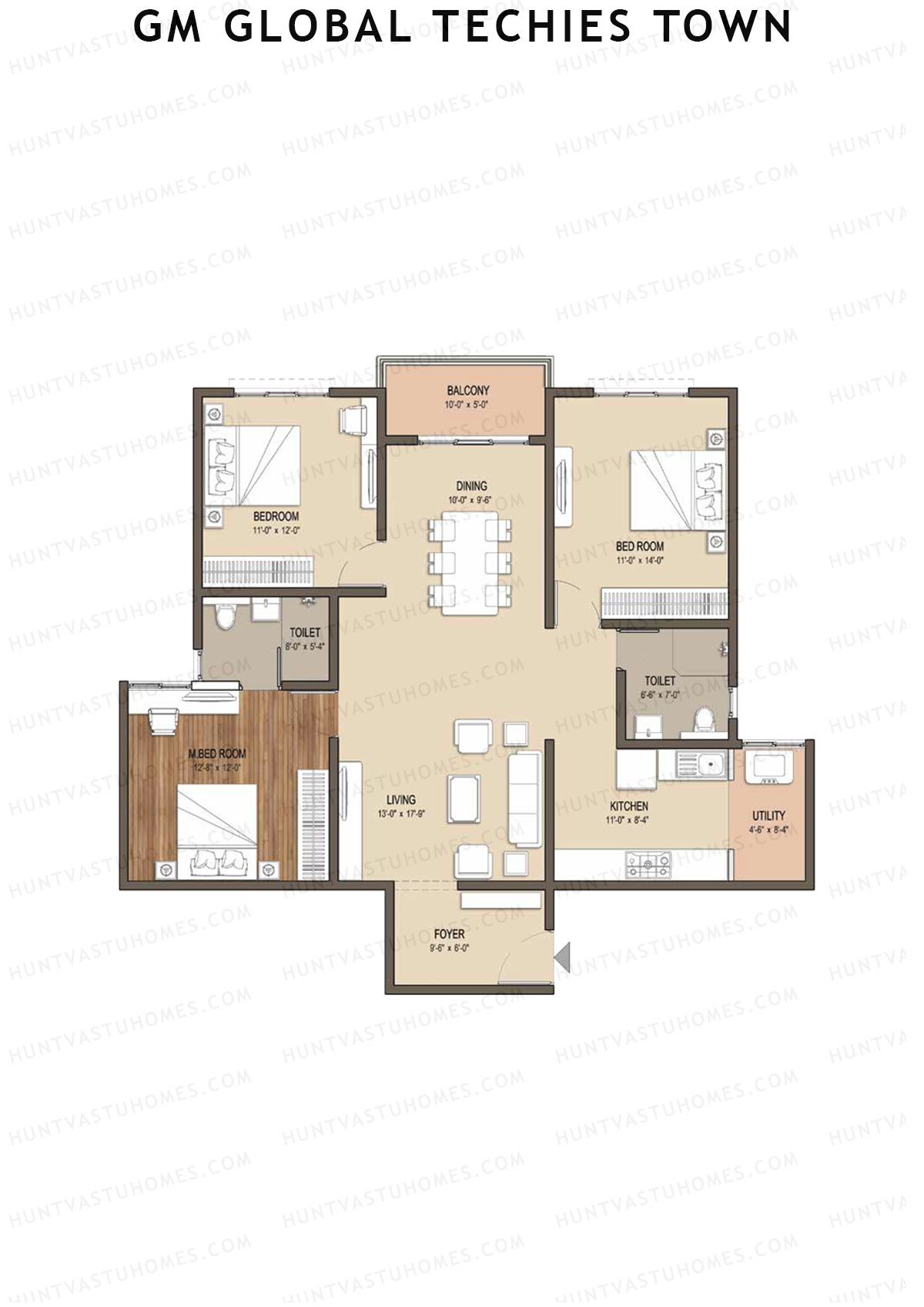GM Global Techies Town Tower C Unit 9 (Type 3) Floor Plan