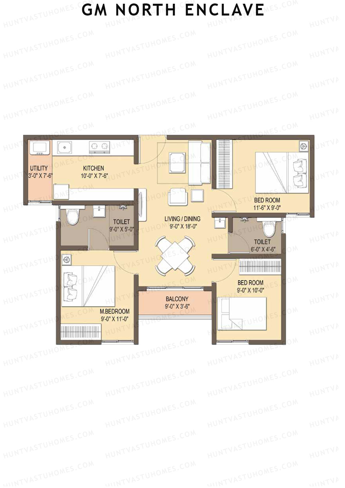 GM North Enclave Tower 1 Unit 8 (Type 3) Floor Plan