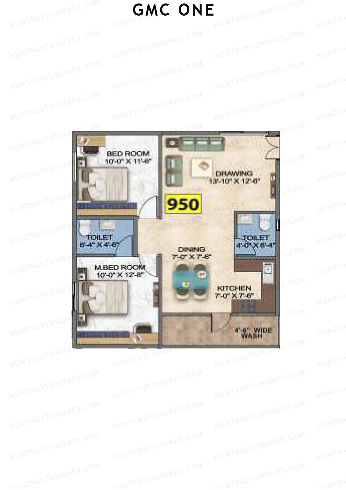 GMC One Block A Unit 13 Floor Plan