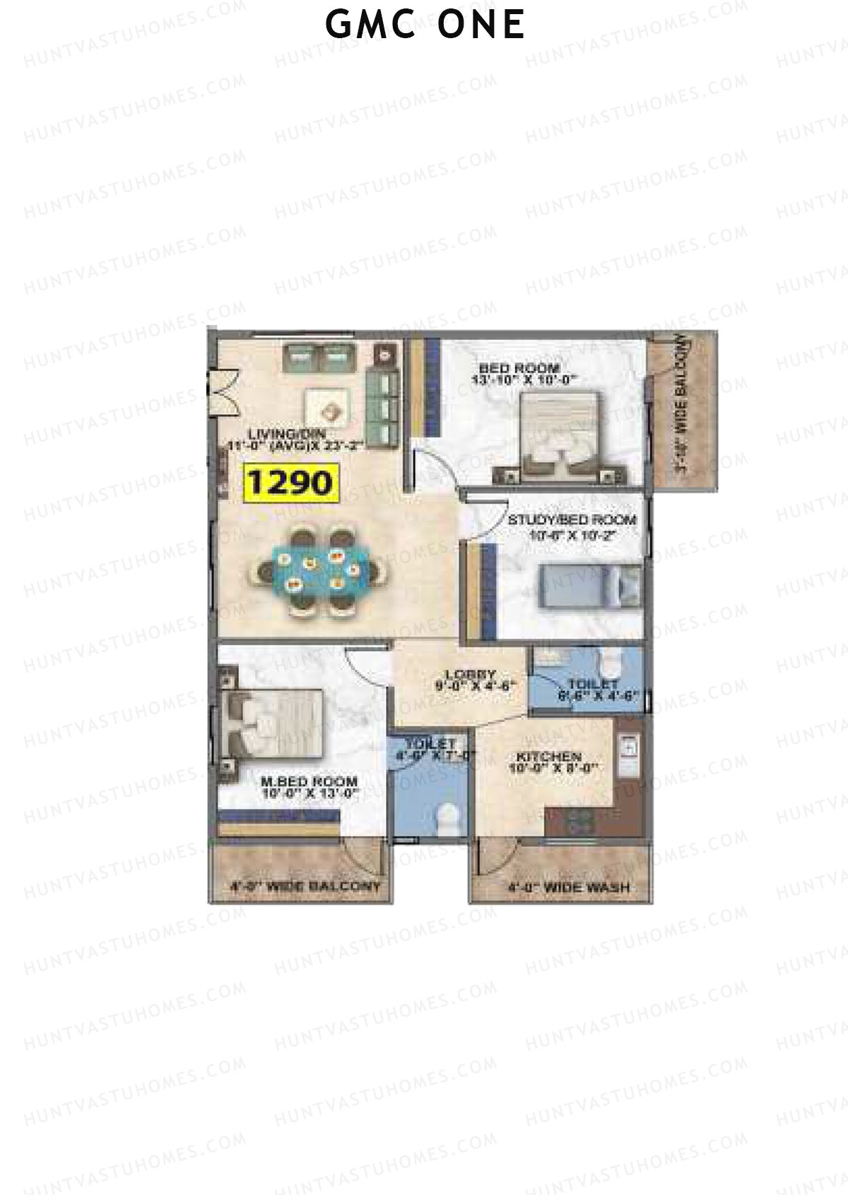 GMC One Block A Unit 15 Floor Plan
