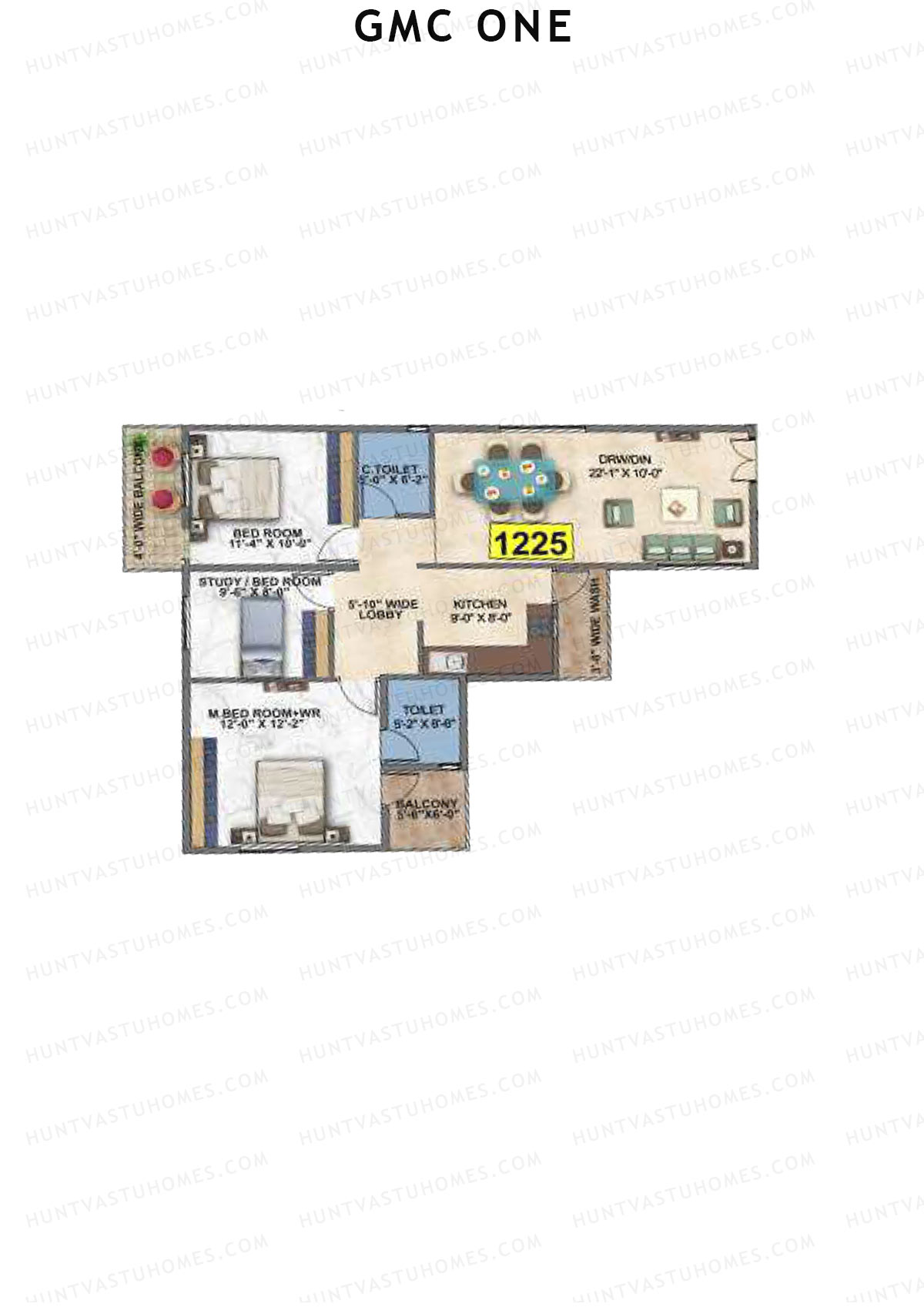 GMC One Block A Unit 1 Floor Plan