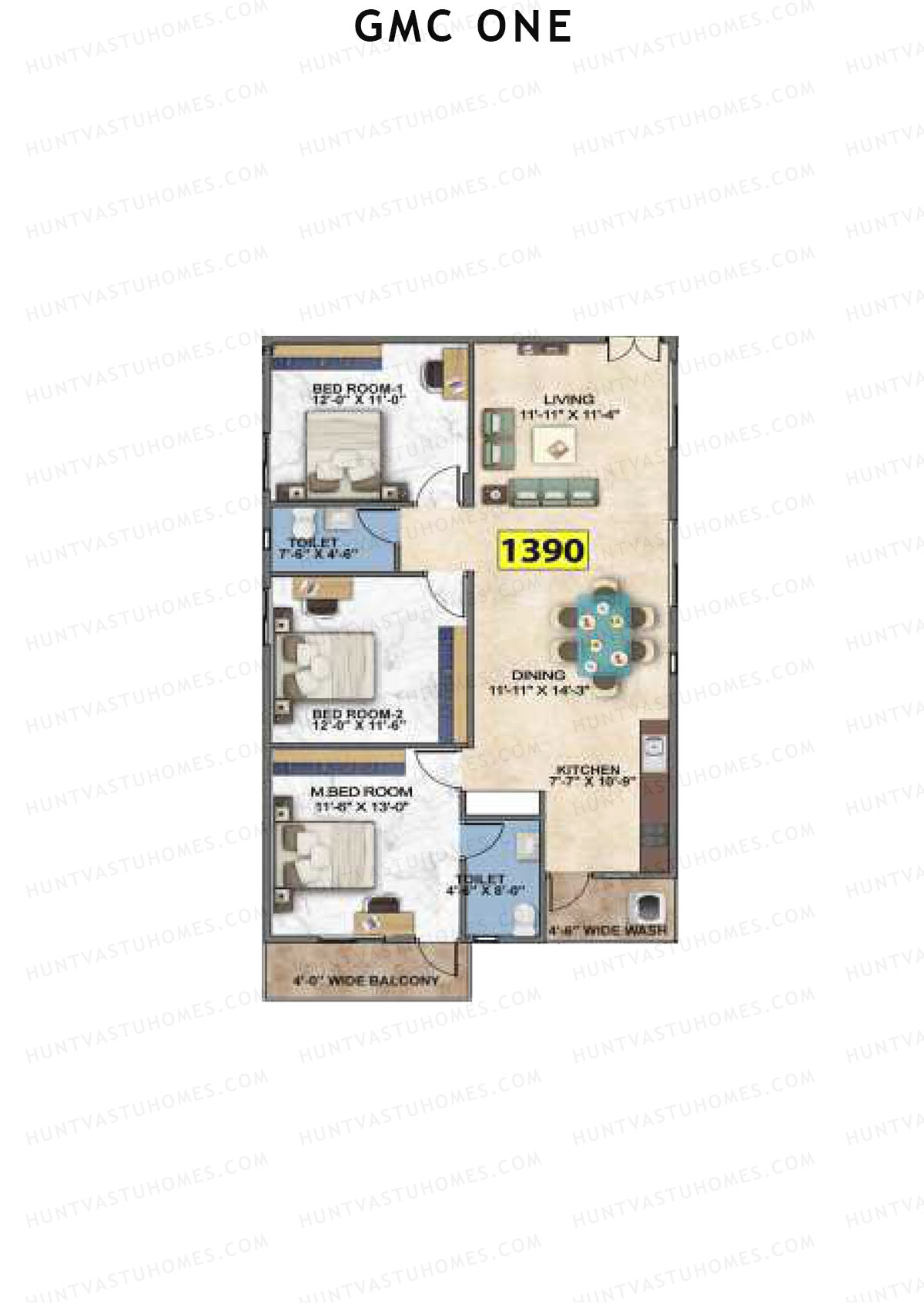 GMC One Block A Unit 23 Floor Plan
