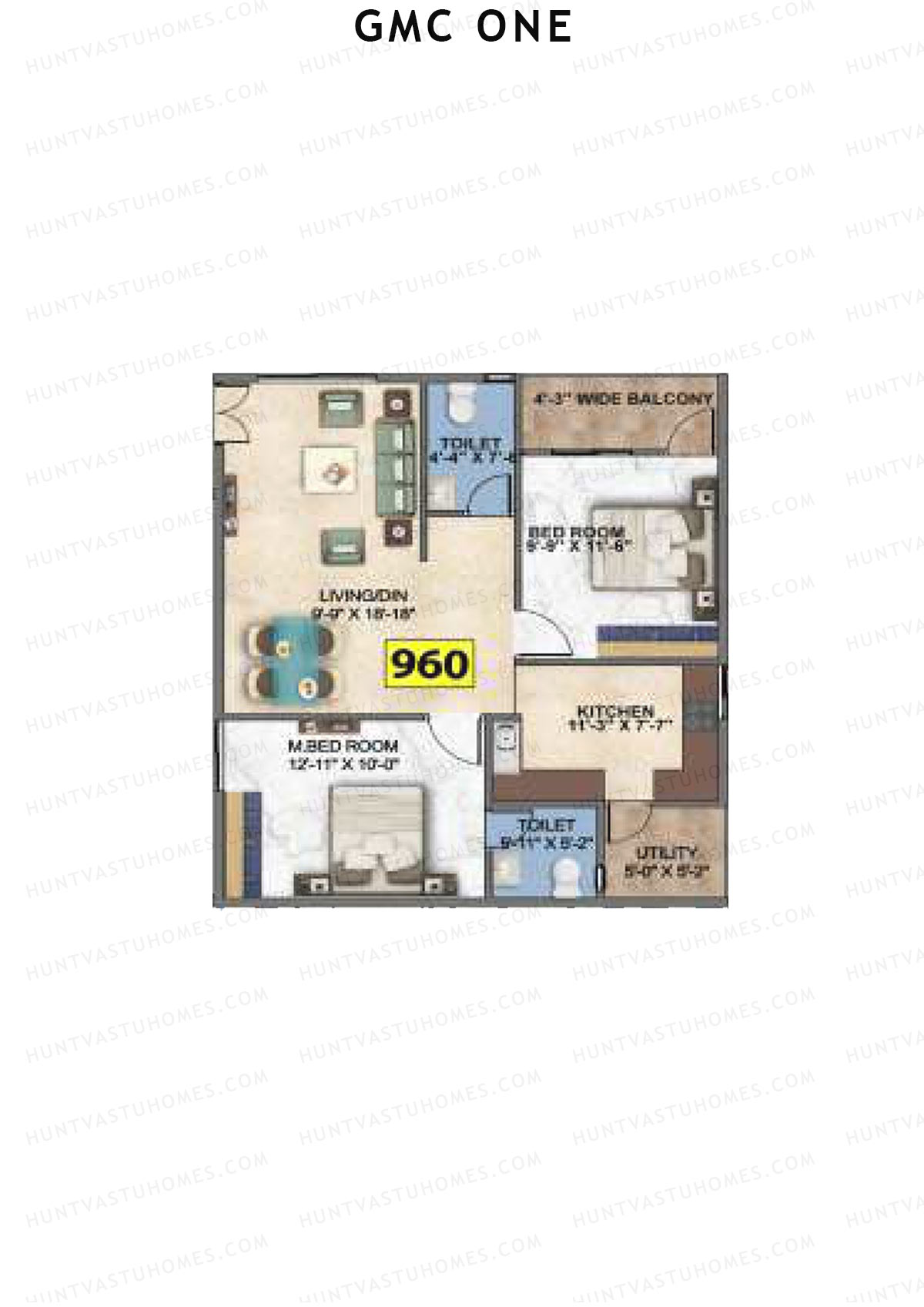 GMC One Block A Unit 5 Floor Plan