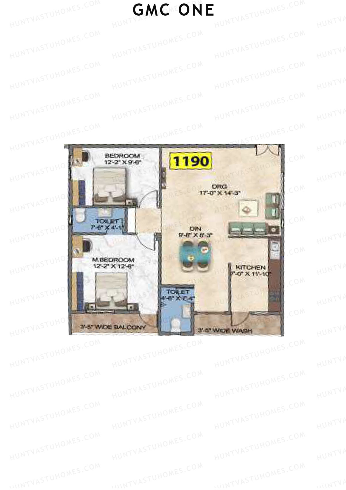 GMC One Block B Unit 14 Floor Plan