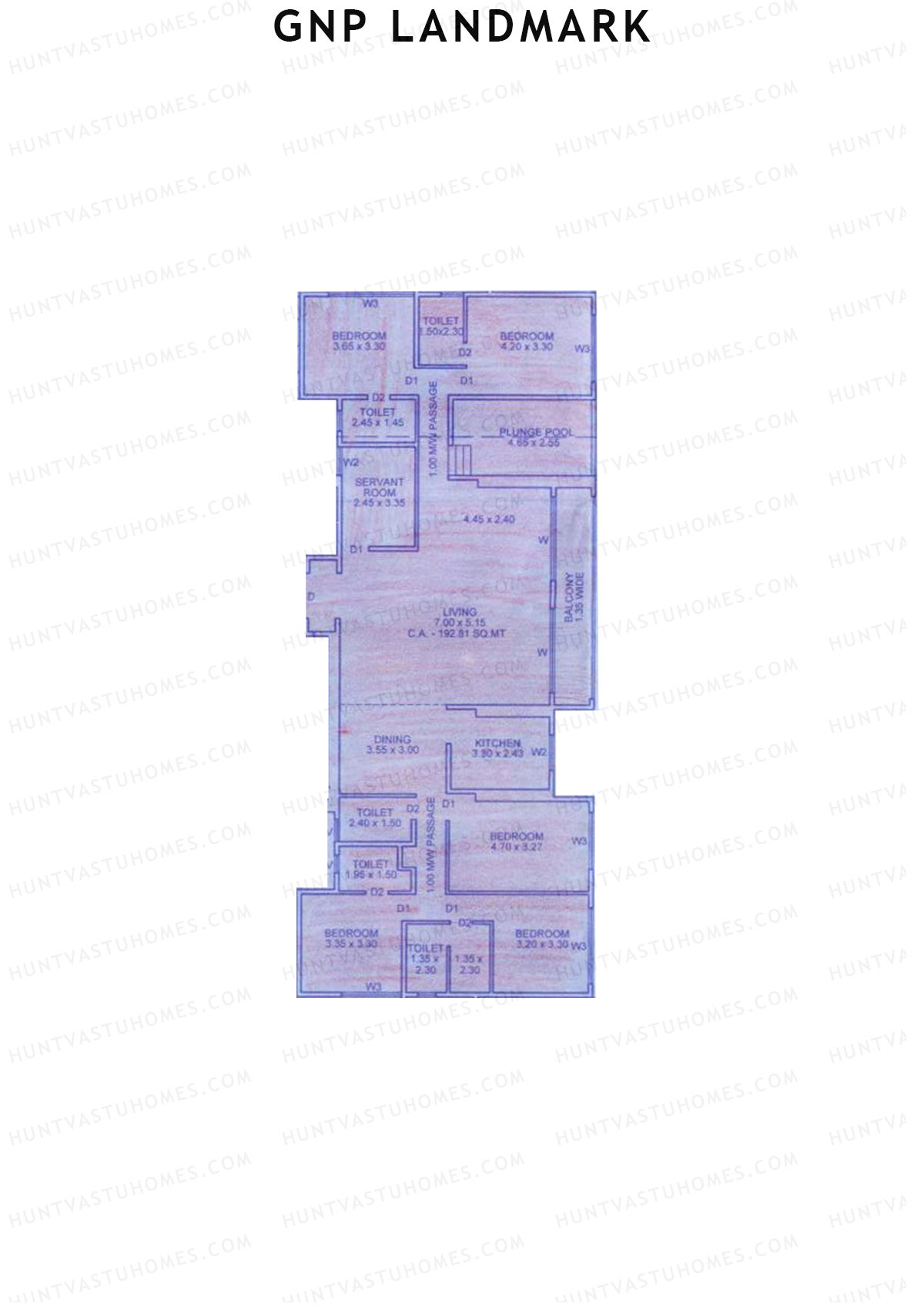 GNP Landmark Tower 2 Unit 1 Floor Plan