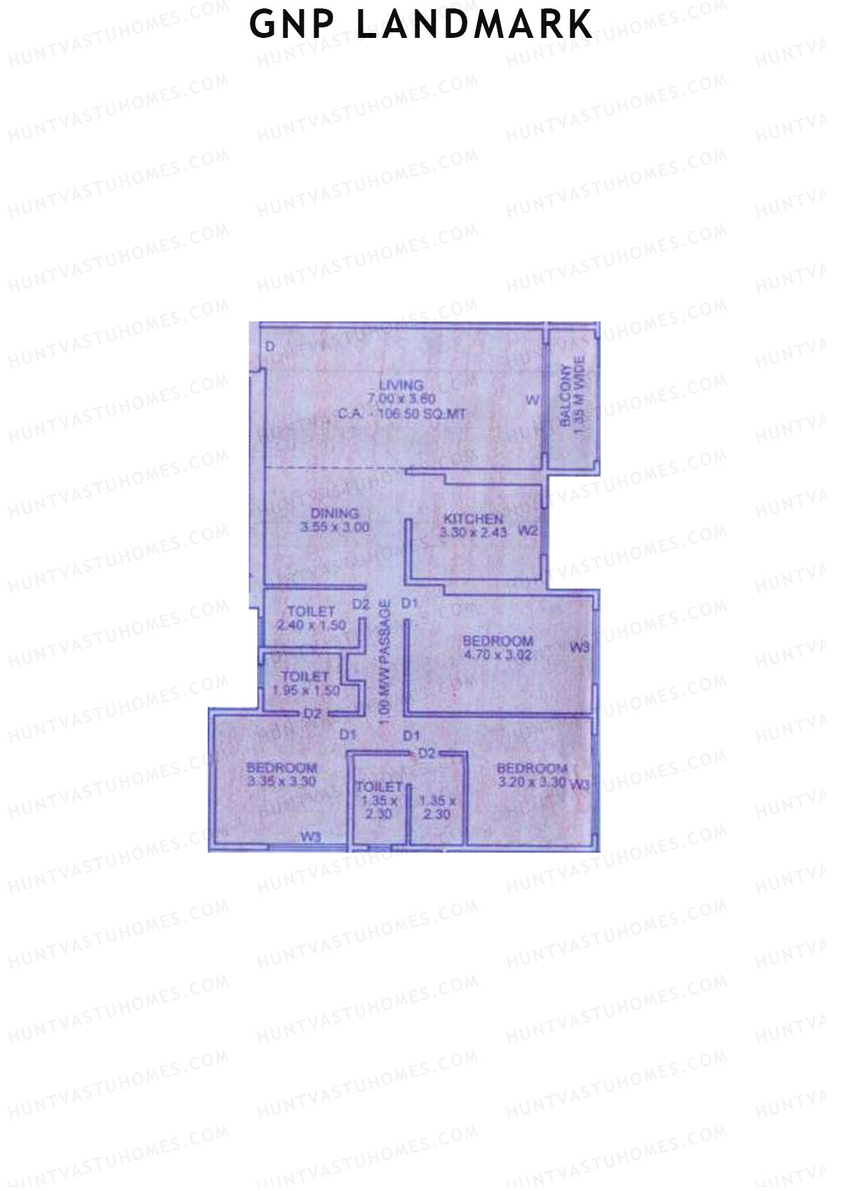 GNP Landmark Tower 2 Unit 2 Floor Plan