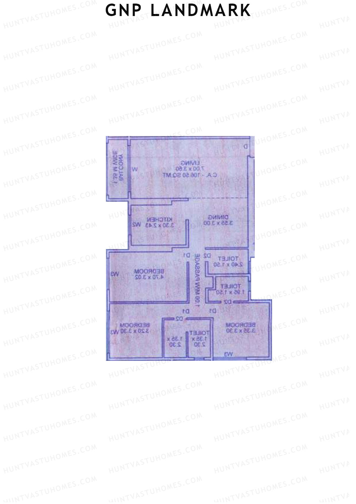 GNP Landmark Tower 2 Unit 3 Floor Plan