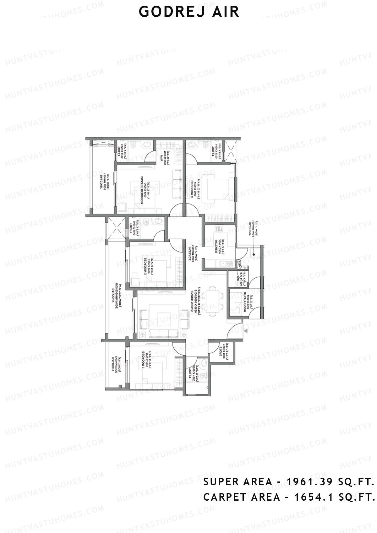 Godrej Air Tower A4 Unit 2 (Type 4rhk) Floor Plan