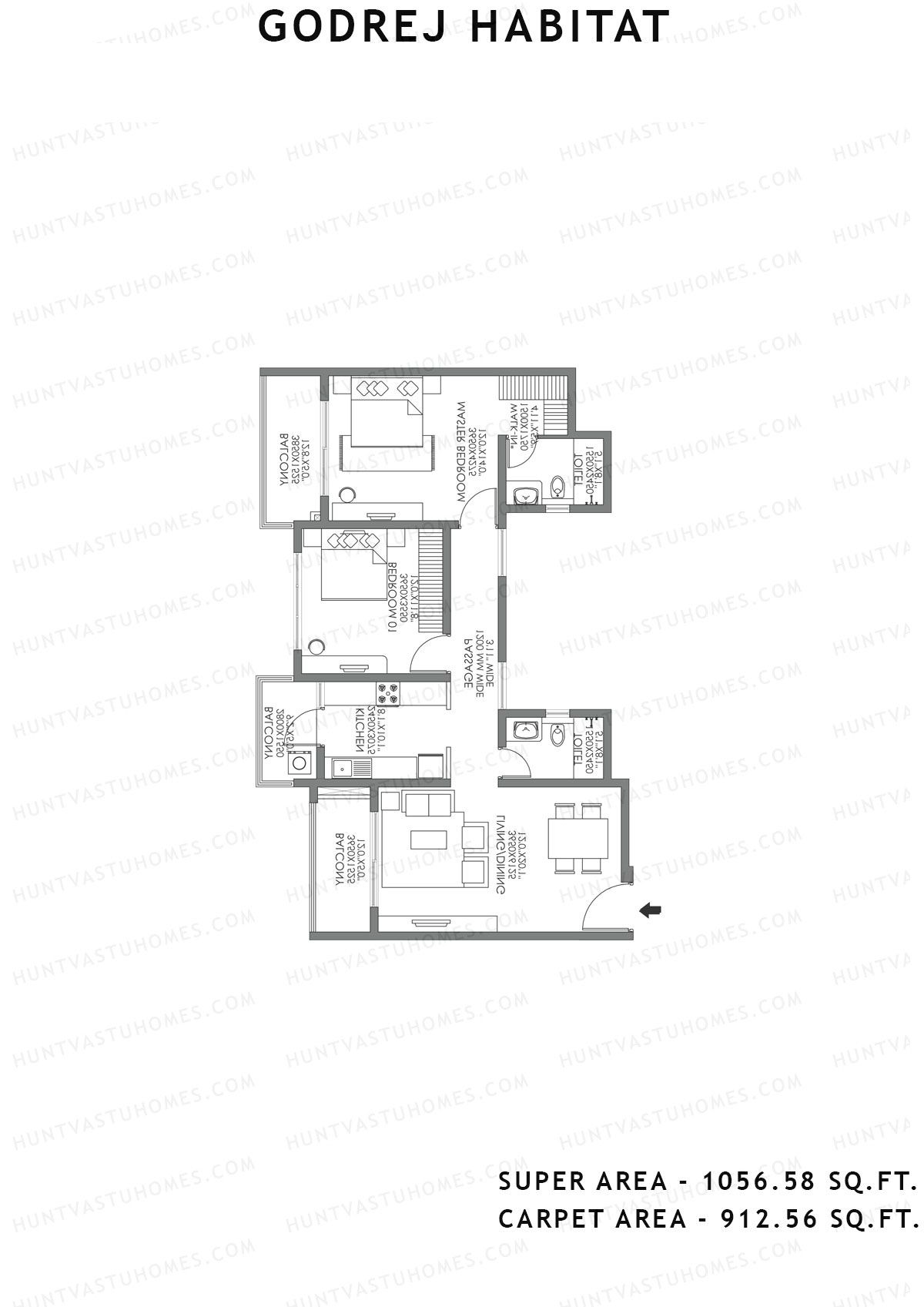 Godrej Habitat Tower 3 Unit 4 Floor Plan