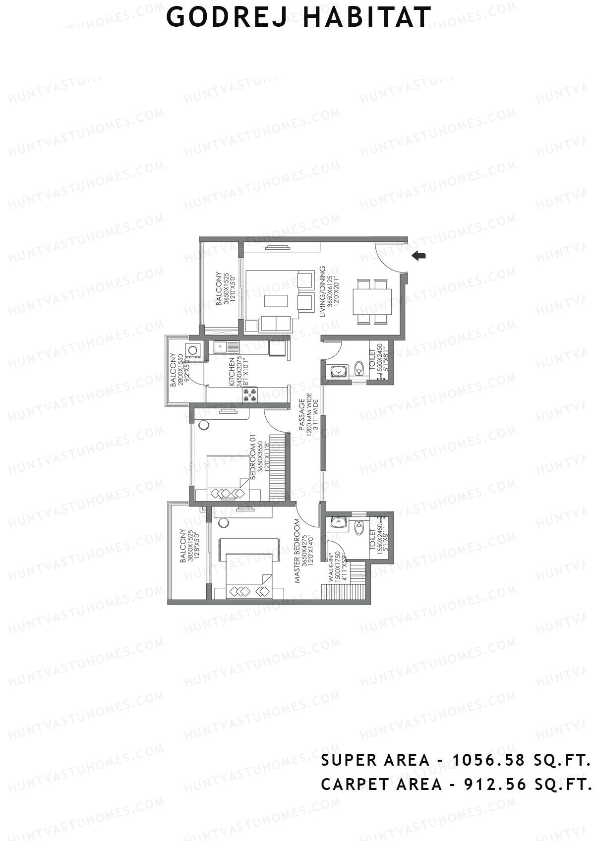 Godrej Habitat Tower 4 Unit 1 Floor Plan