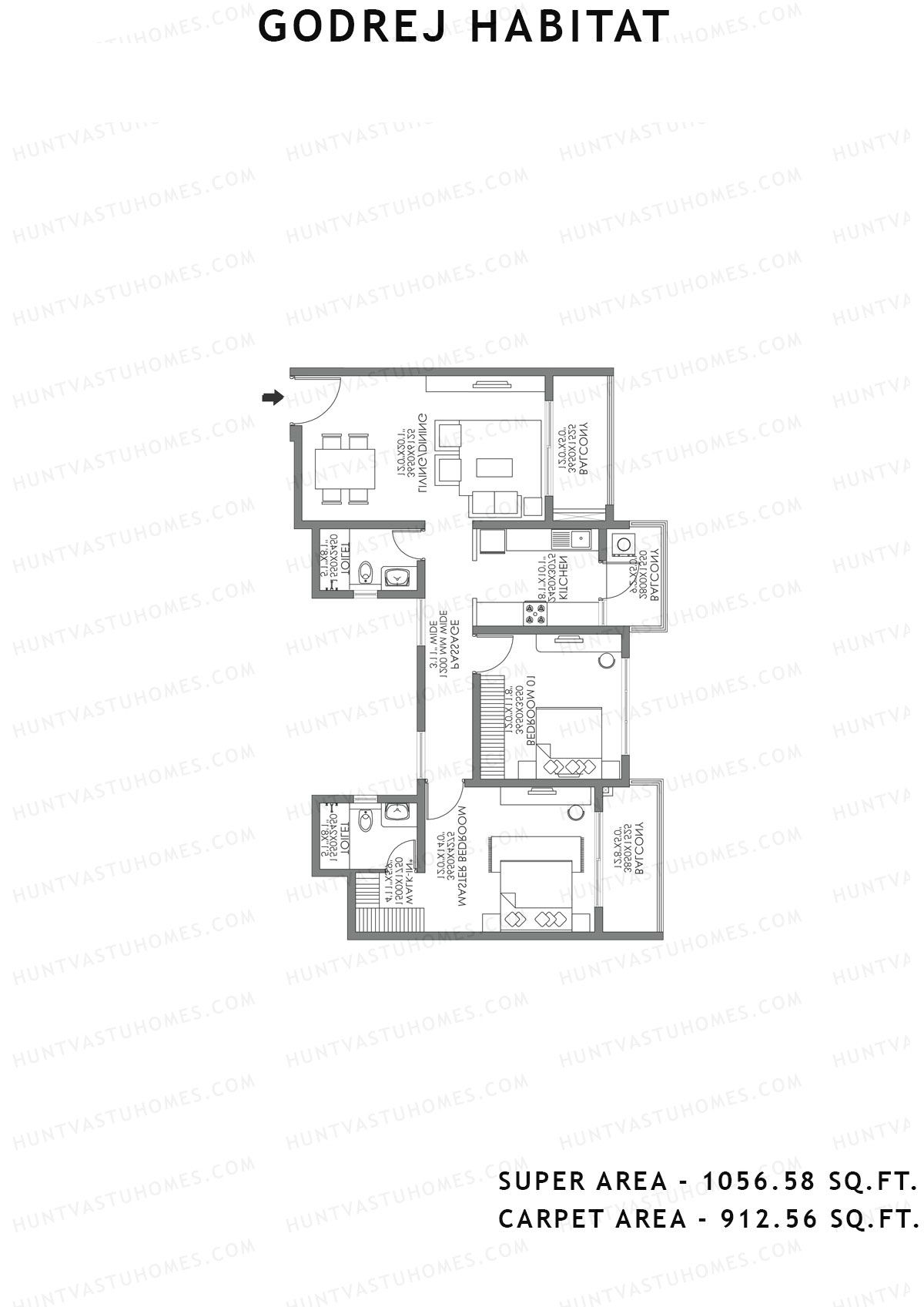 Godrej Habitat Tower 4 Unit 4 Floor Plan