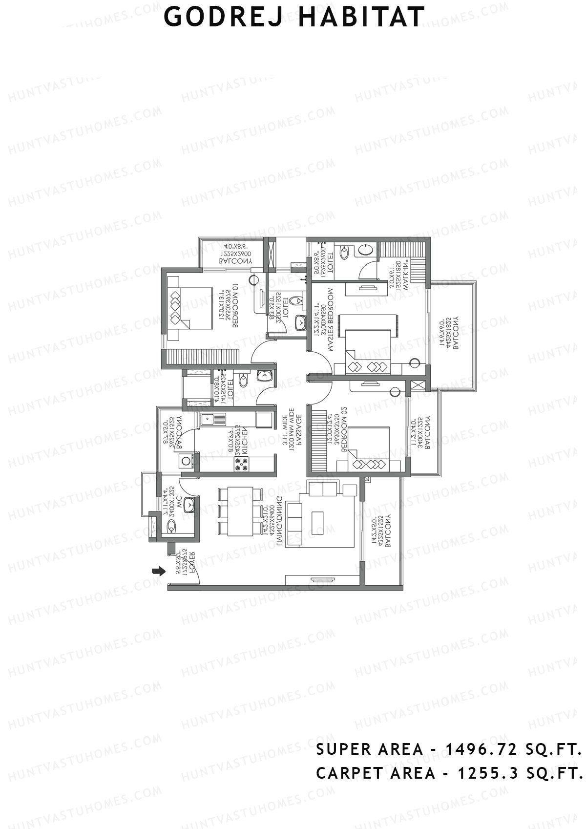Godrej Habitat Tower 3 Unit 2 Floor Plan