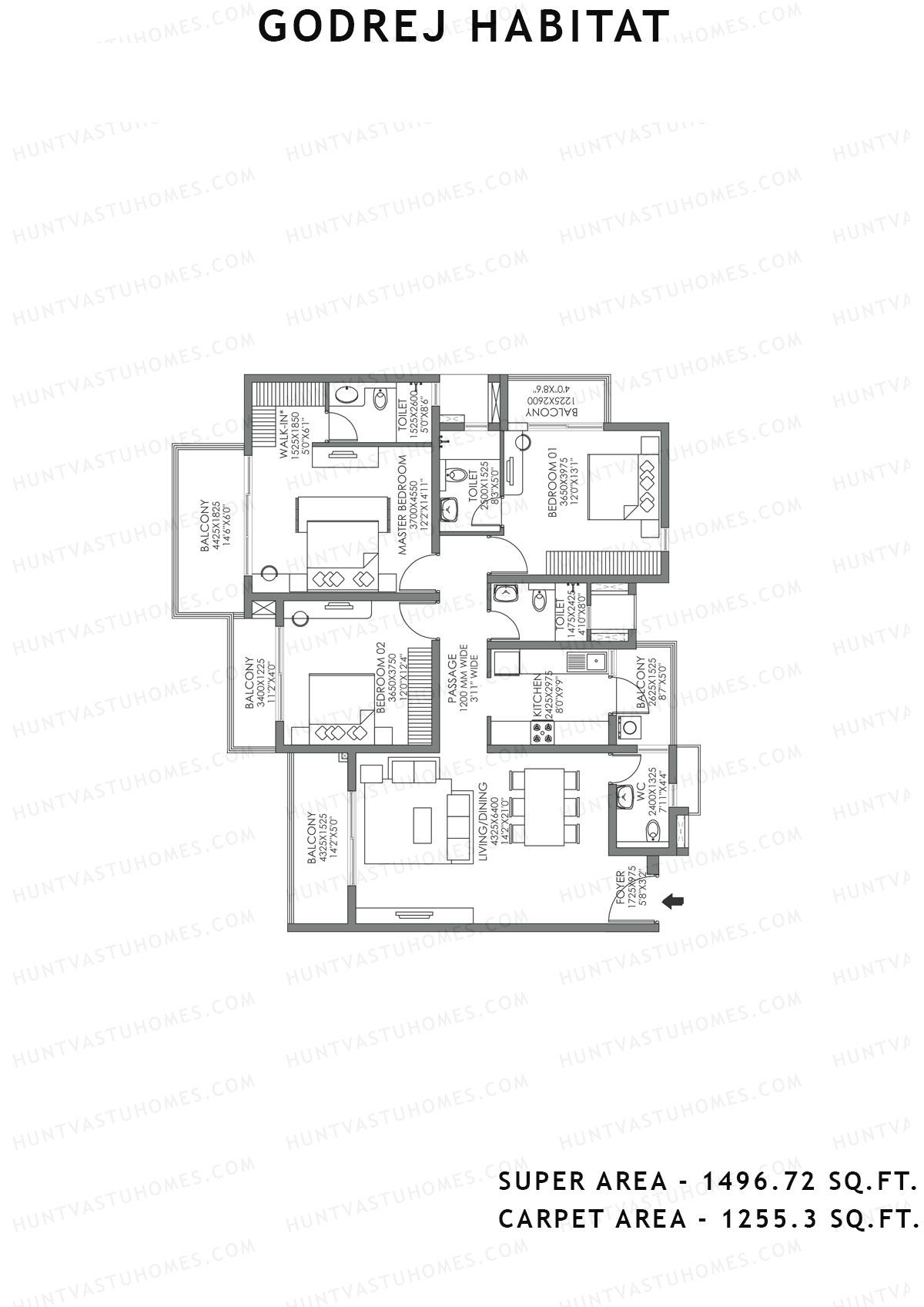 Godrej Habitat Tower 4 Unit 2 Floor Plan