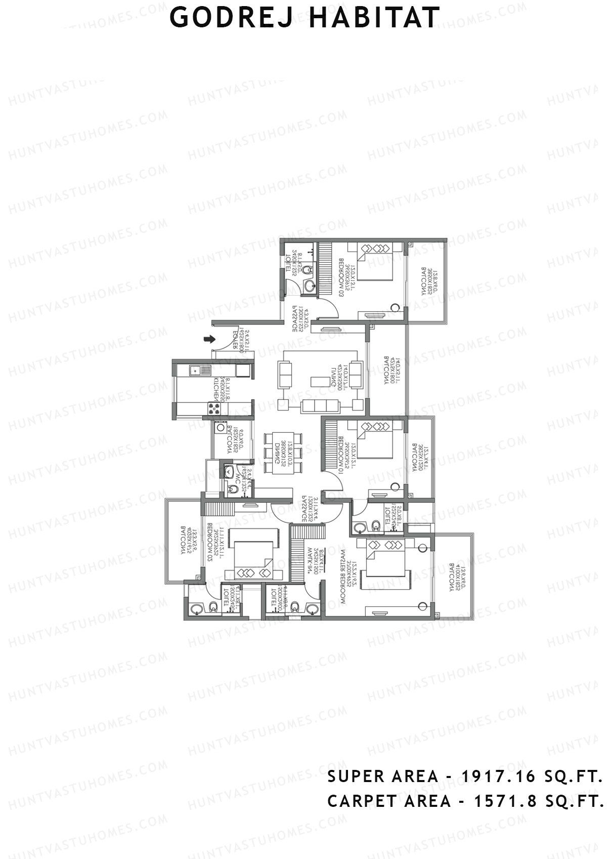 Godrej Habitat Tower 1 Unit 5 Floor Plan