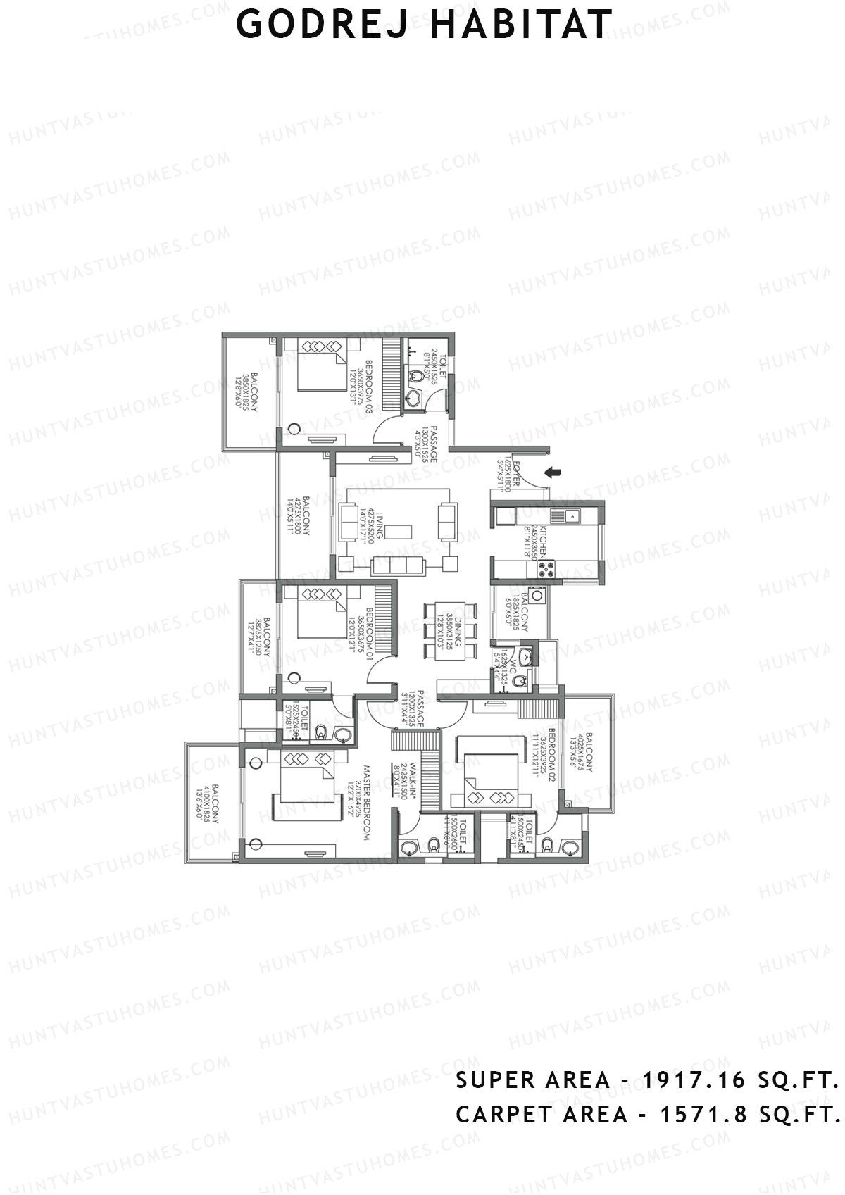 Godrej Habitat Tower 3 Unit 5 Floor Plan
