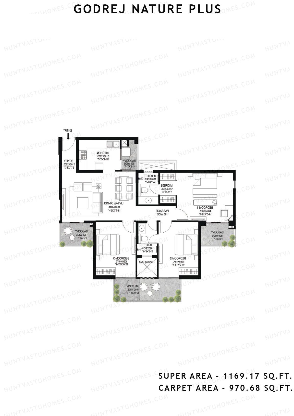 Godrej Nature Plus Tower D1 Unit 4 Floor Plan