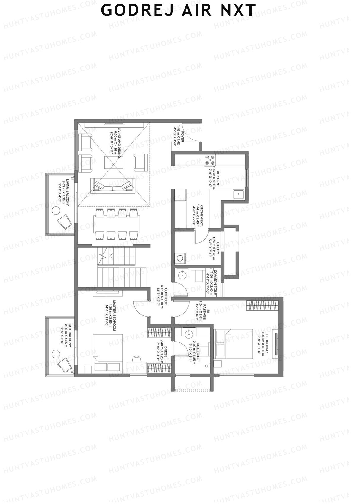 Godrej Air Nxt Tower J Unit 1 (Penthouse) Floor Plan