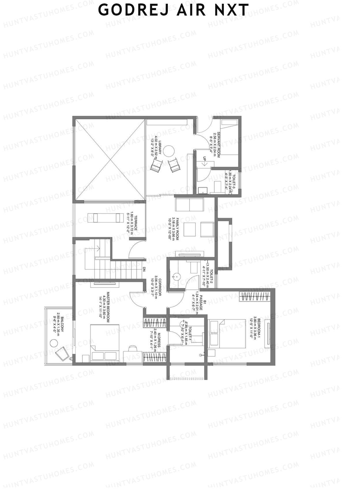 Godrej Air Nxt Tower J Unit 1 (Penthouse) Floor Plan