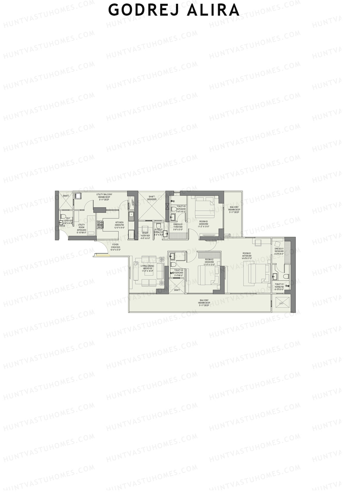 Godrej Alira Tower A Unit 4 (Type 2) Floor Plan