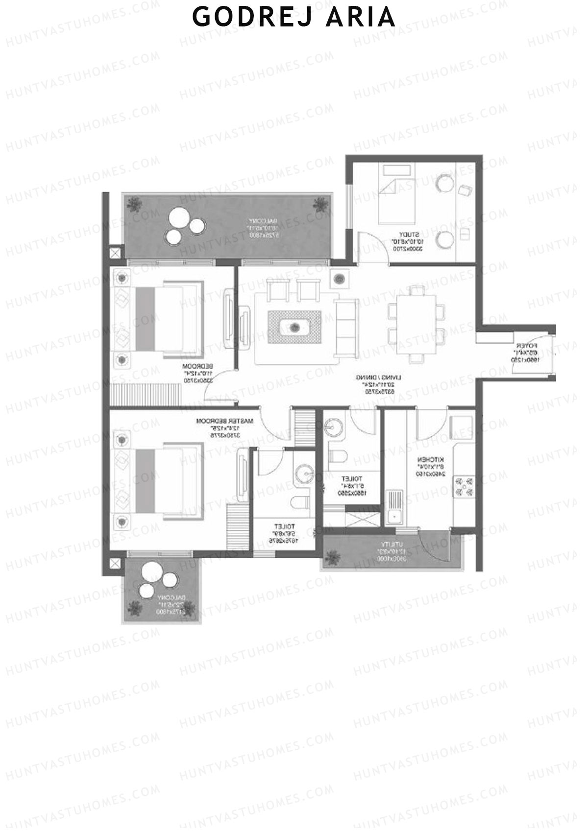 Godrej Aria Tower E Unit 5 Floor Plan