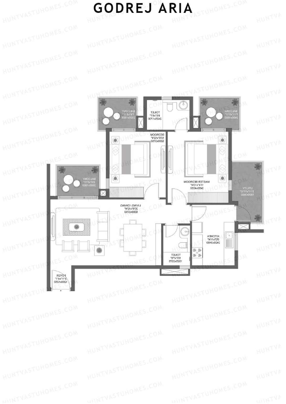 Godrej Aria Tower F Unit 1 Floor Plan