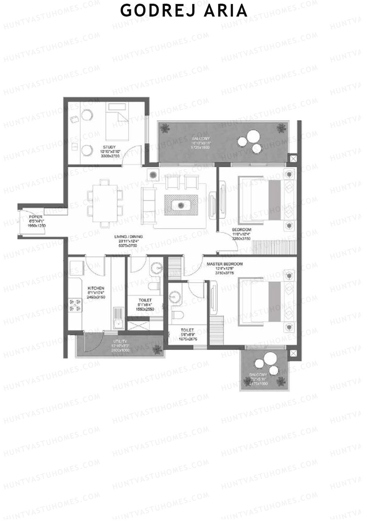 Godrej Aria Tower F Unit 2 Floor Plan