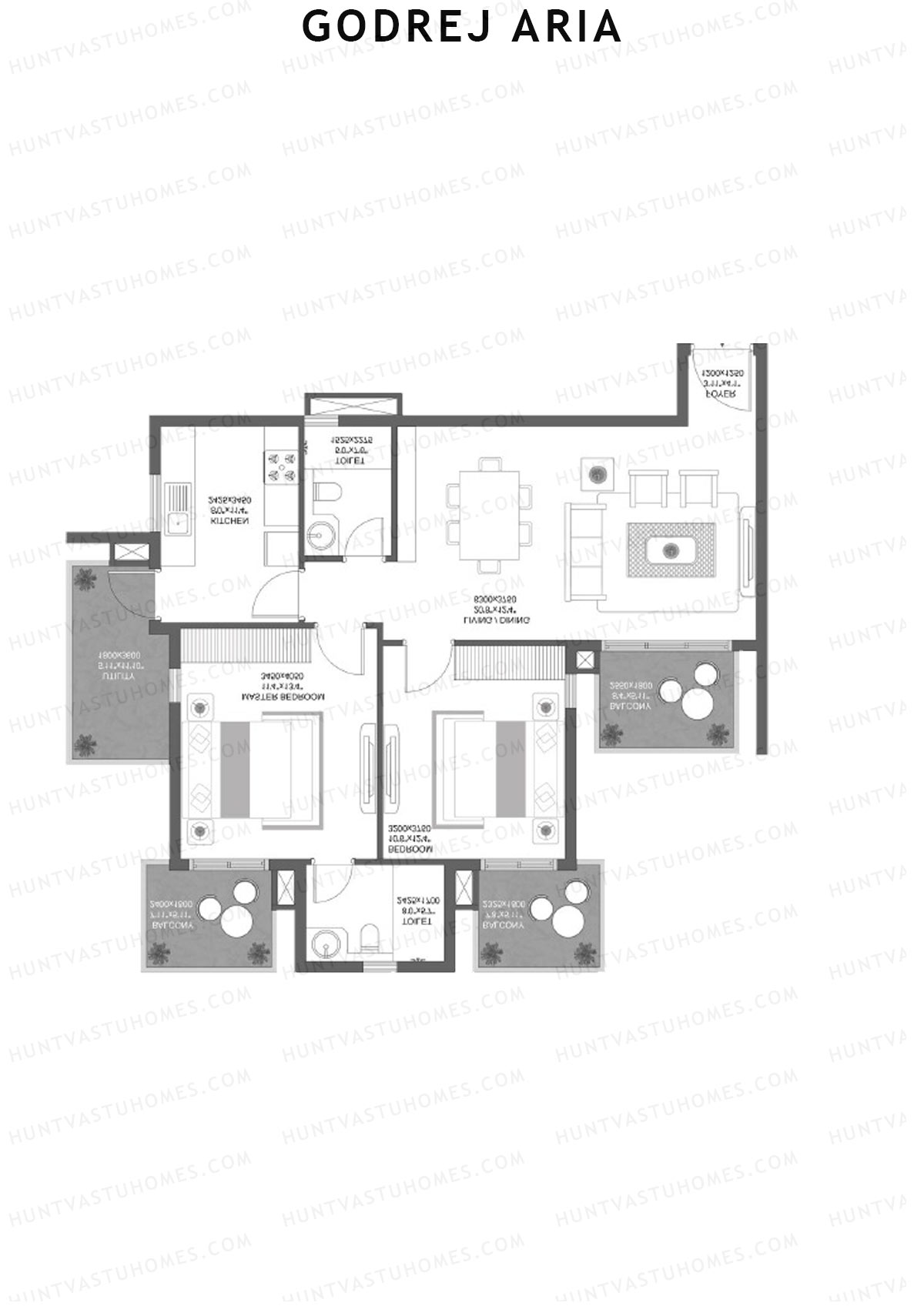 Godrej Aria Tower F Unit 4 Floor Plan