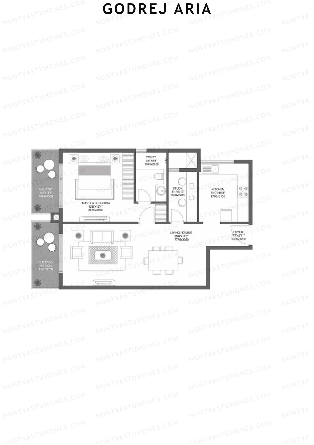 Godrej Aria Tower F Unit 5 Floor Plan