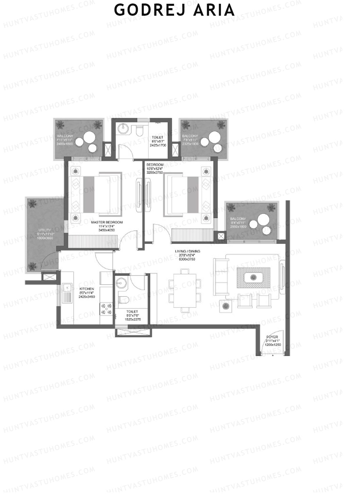Godrej Aria Tower F Unit 6 Floor Plan