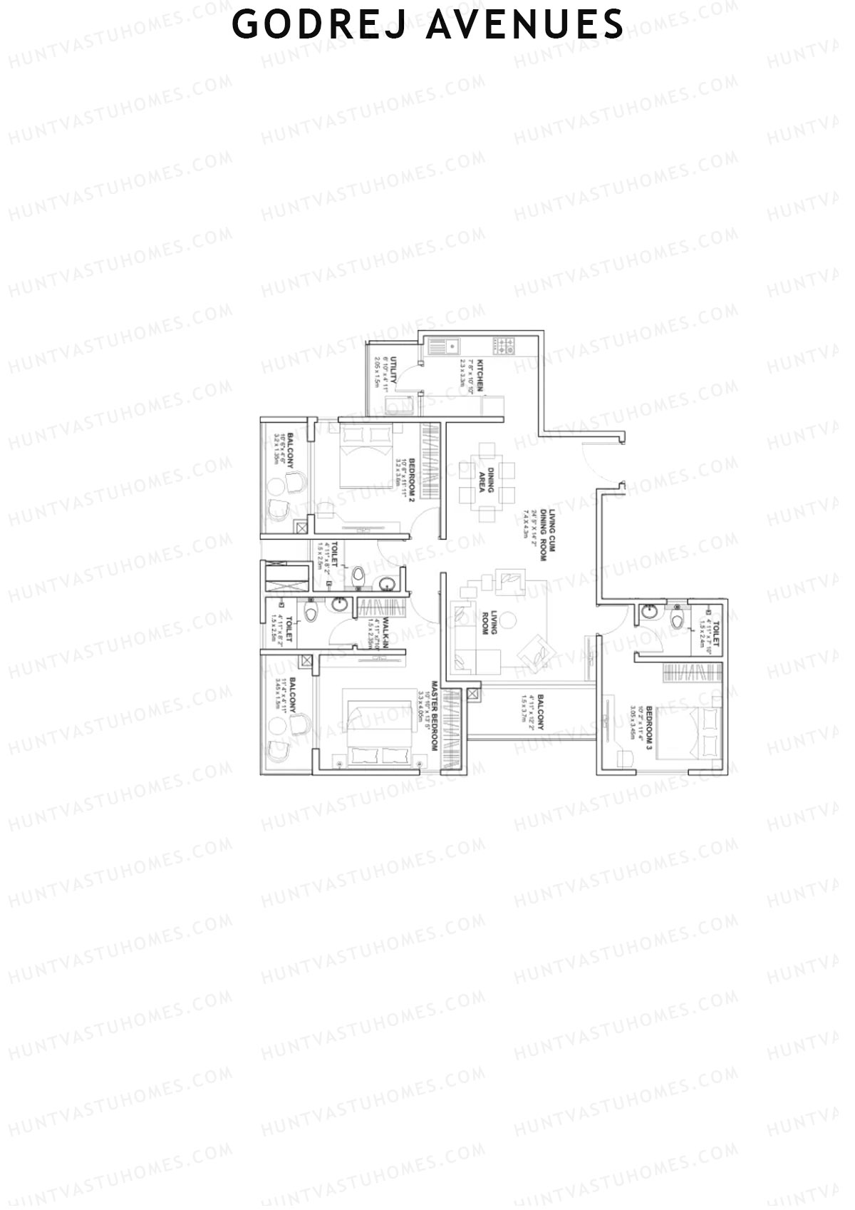 Godrej Avenues Tower A Unit 2 Floor Plan