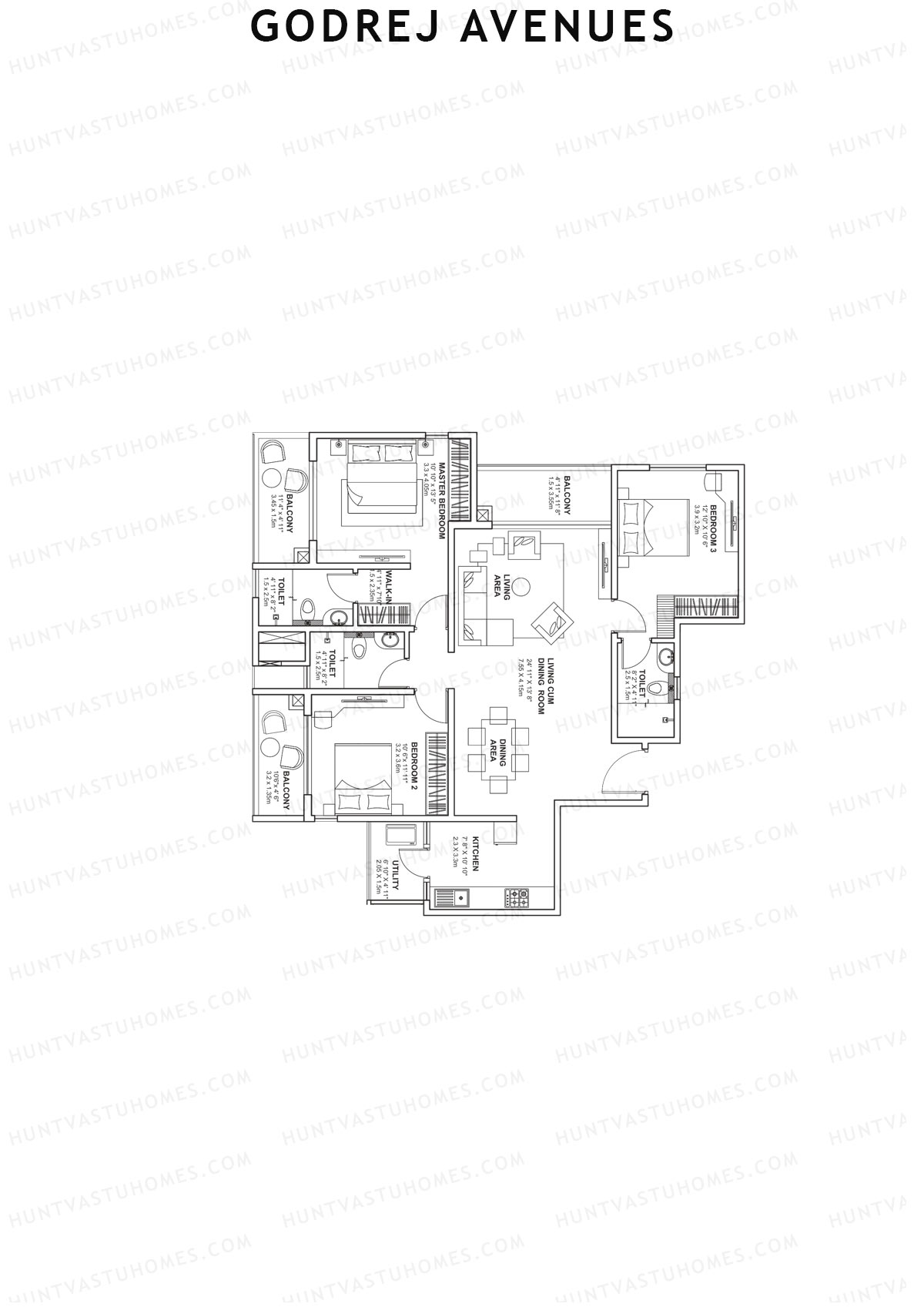 Godrej Avenues Tower A Unit 3 Floor Plan