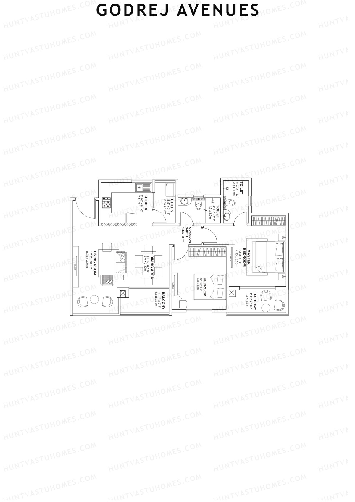 Godrej Avenues Tower B Unit 1 Floor Plan
