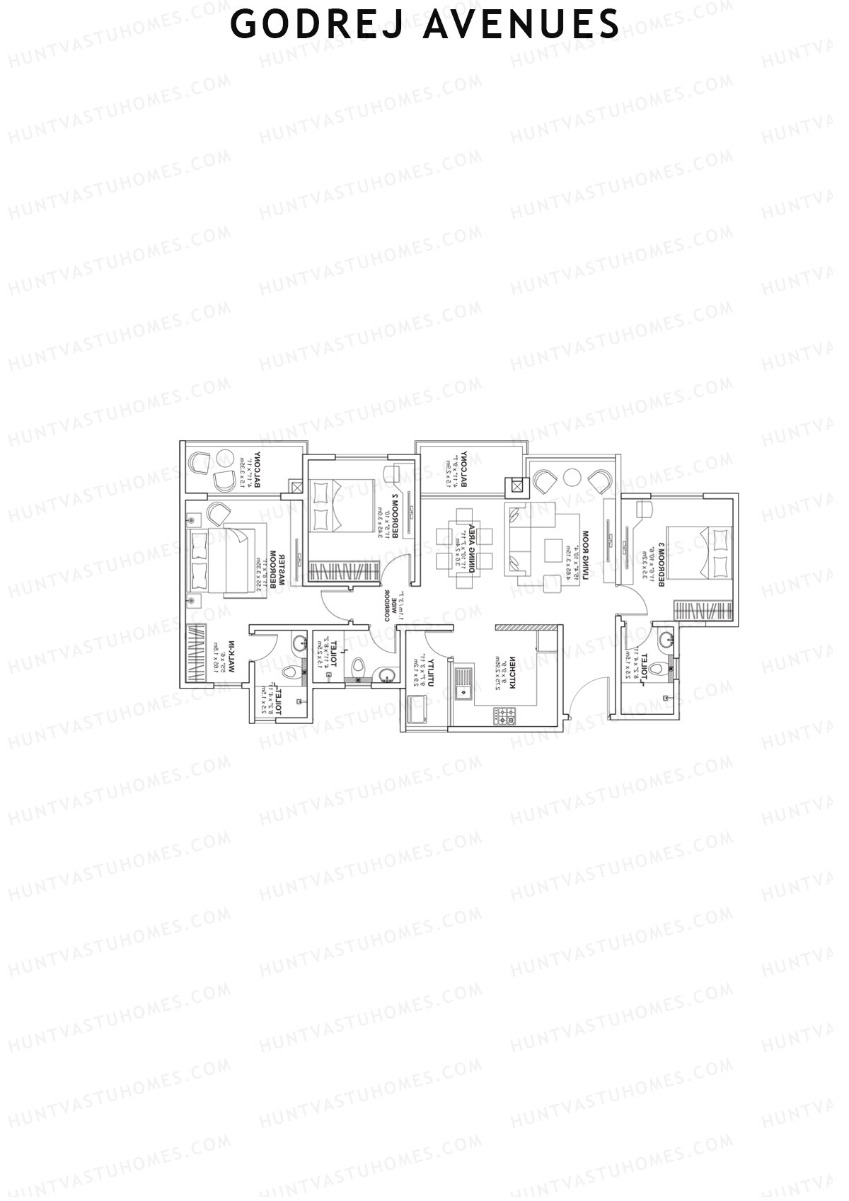 Godrej Avenues Tower B Unit 3 Floor Plan