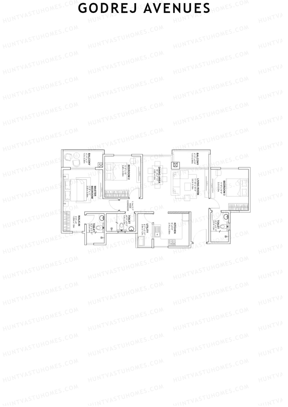 Godrej Avenues Tower B Unit 3 Floor Plan