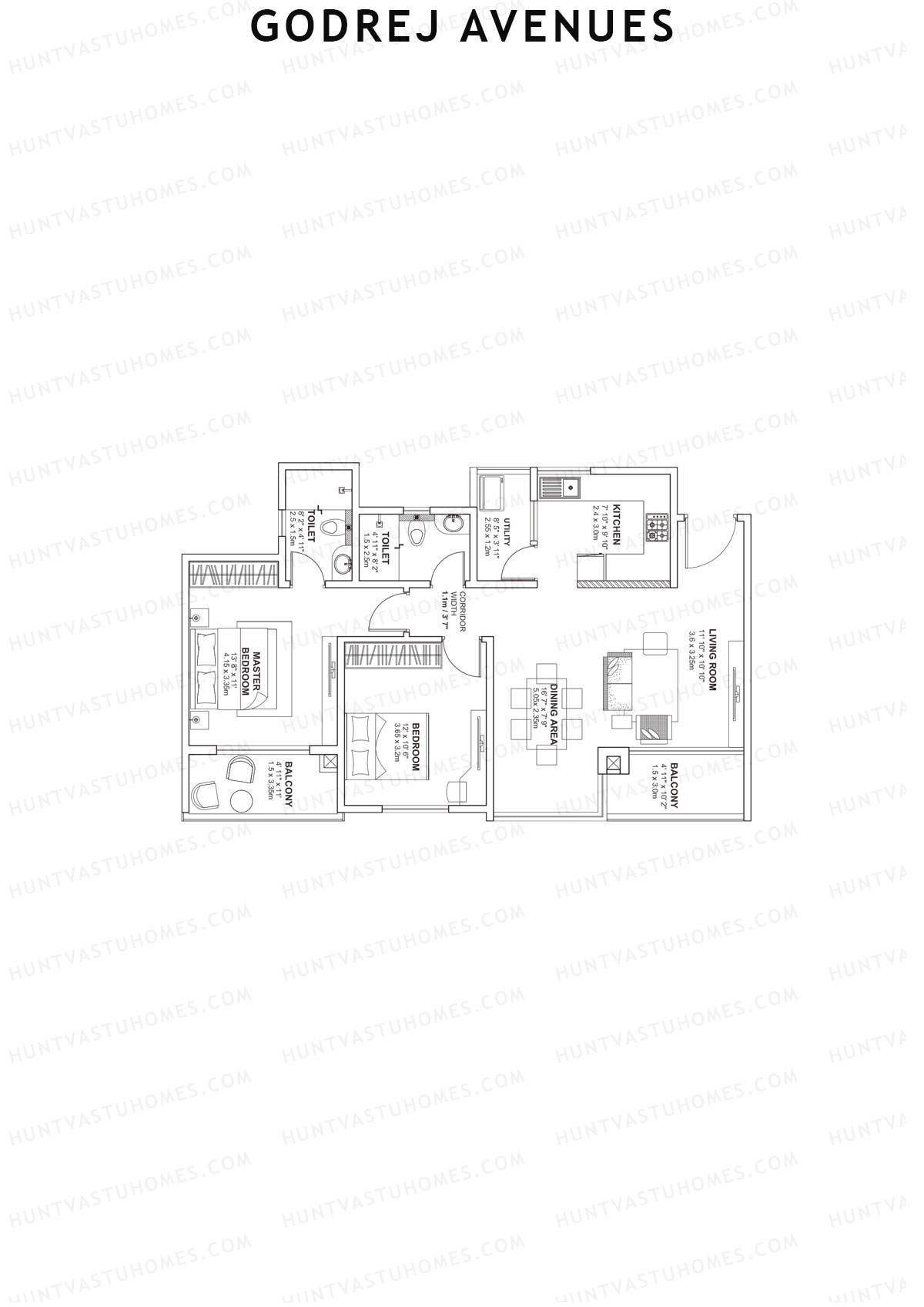 Godrej Avenues Tower D Unit 2 Floor Plan