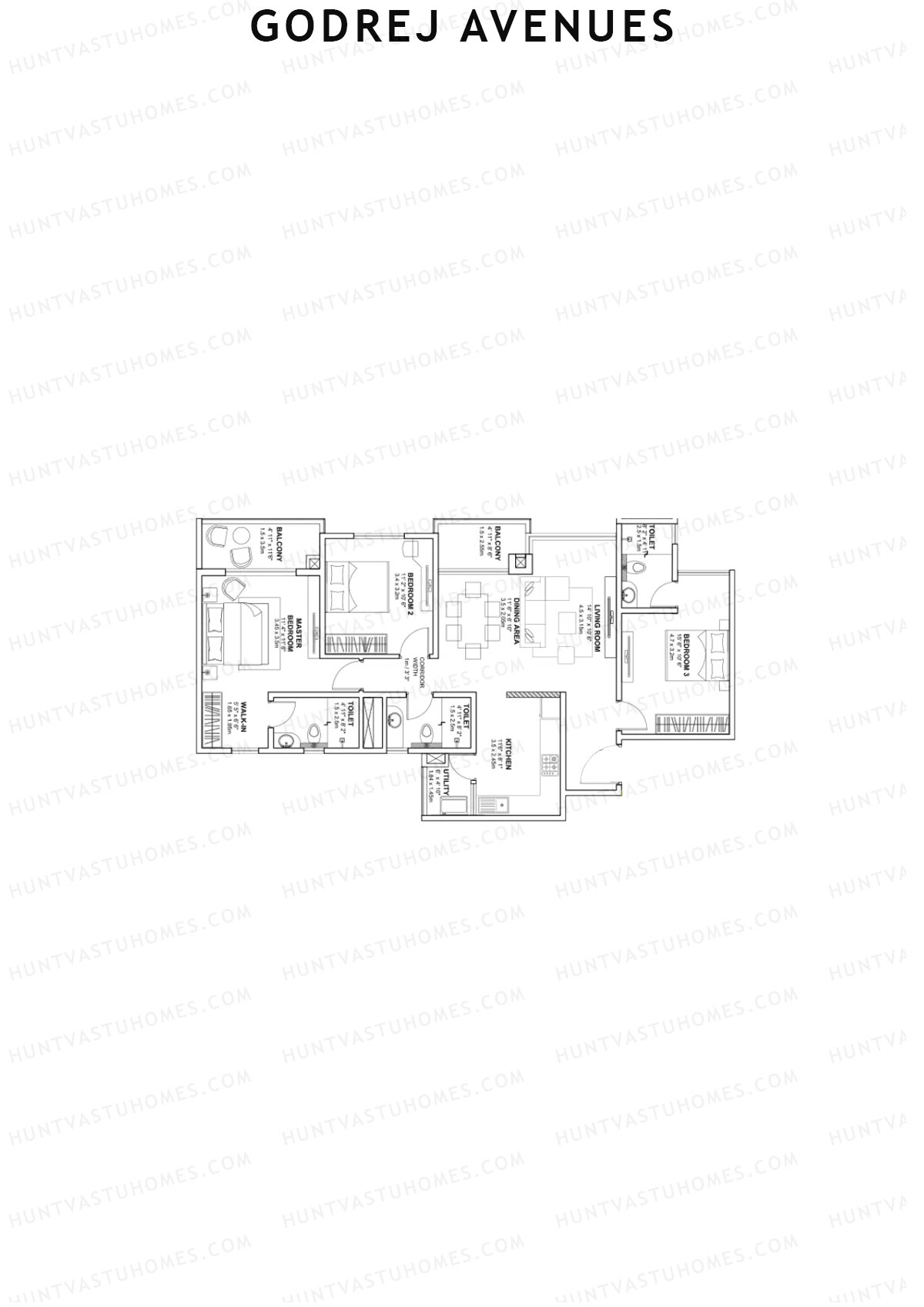 Godrej Avenues Tower D Unit 3 Floor Plan