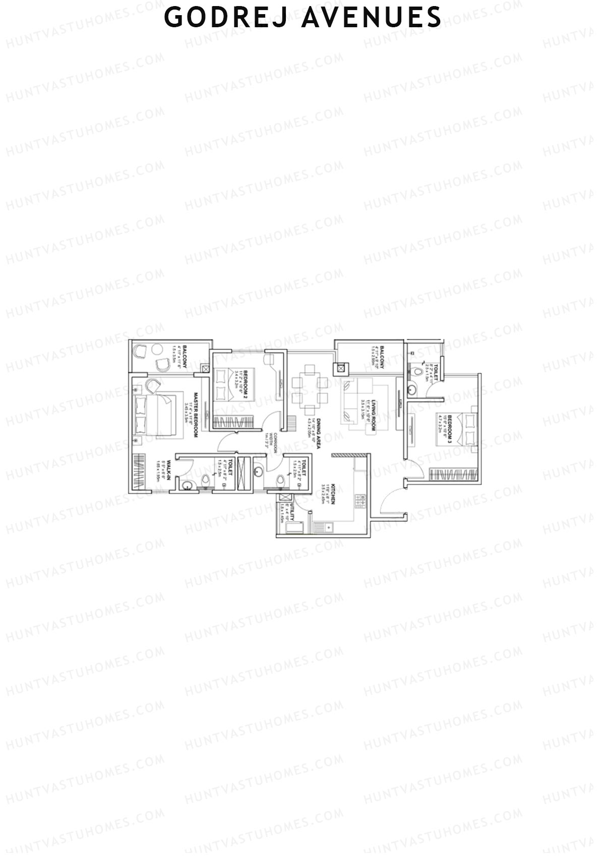 Godrej Avenues Tower D Unit 3 Floor Plan