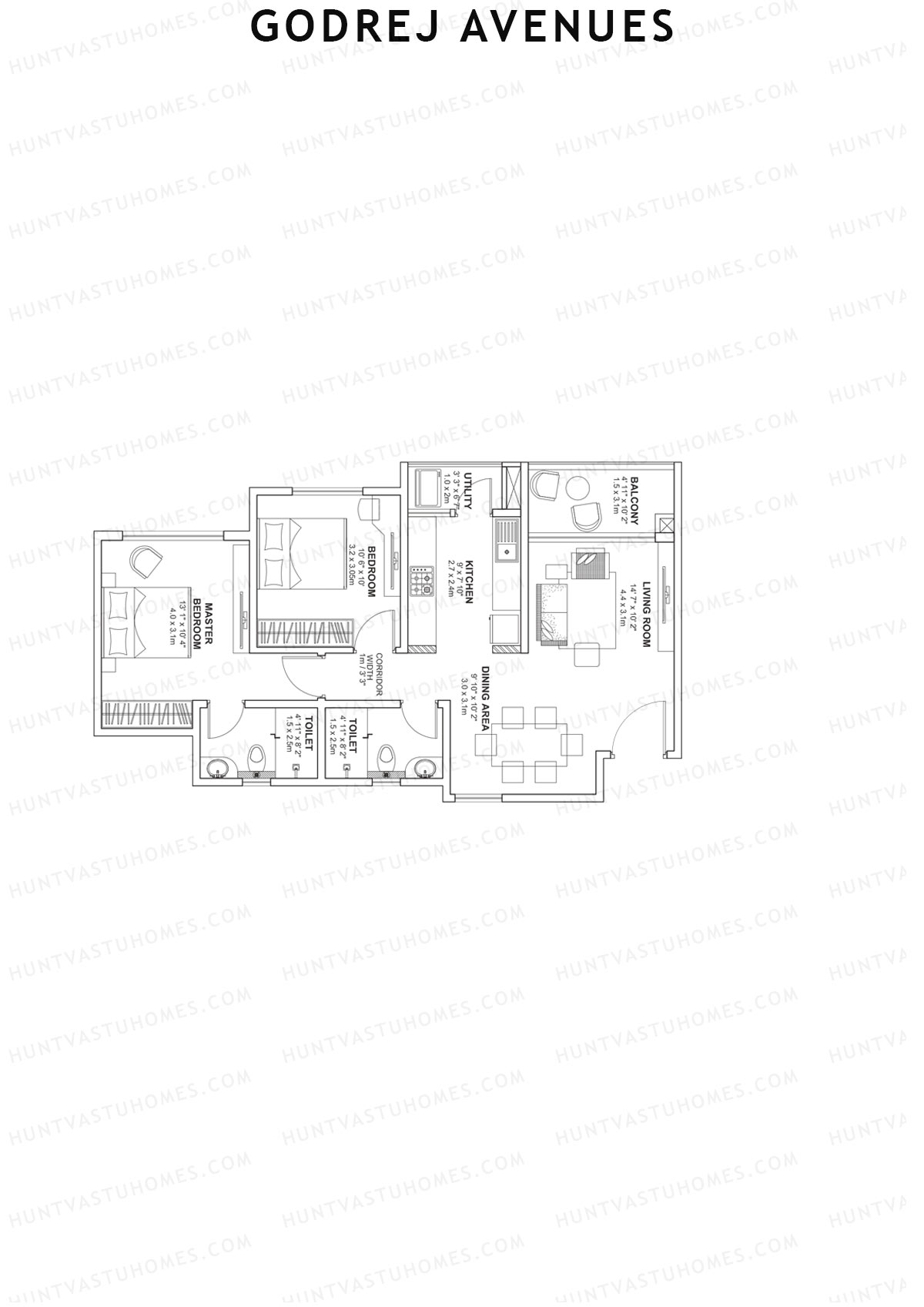 Godrej Avenues Tower E Unit 3 Floor Plan