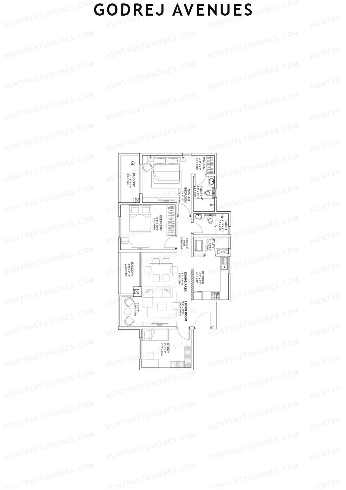 Godrej Avenues Tower F Unit 3 Floor Plan