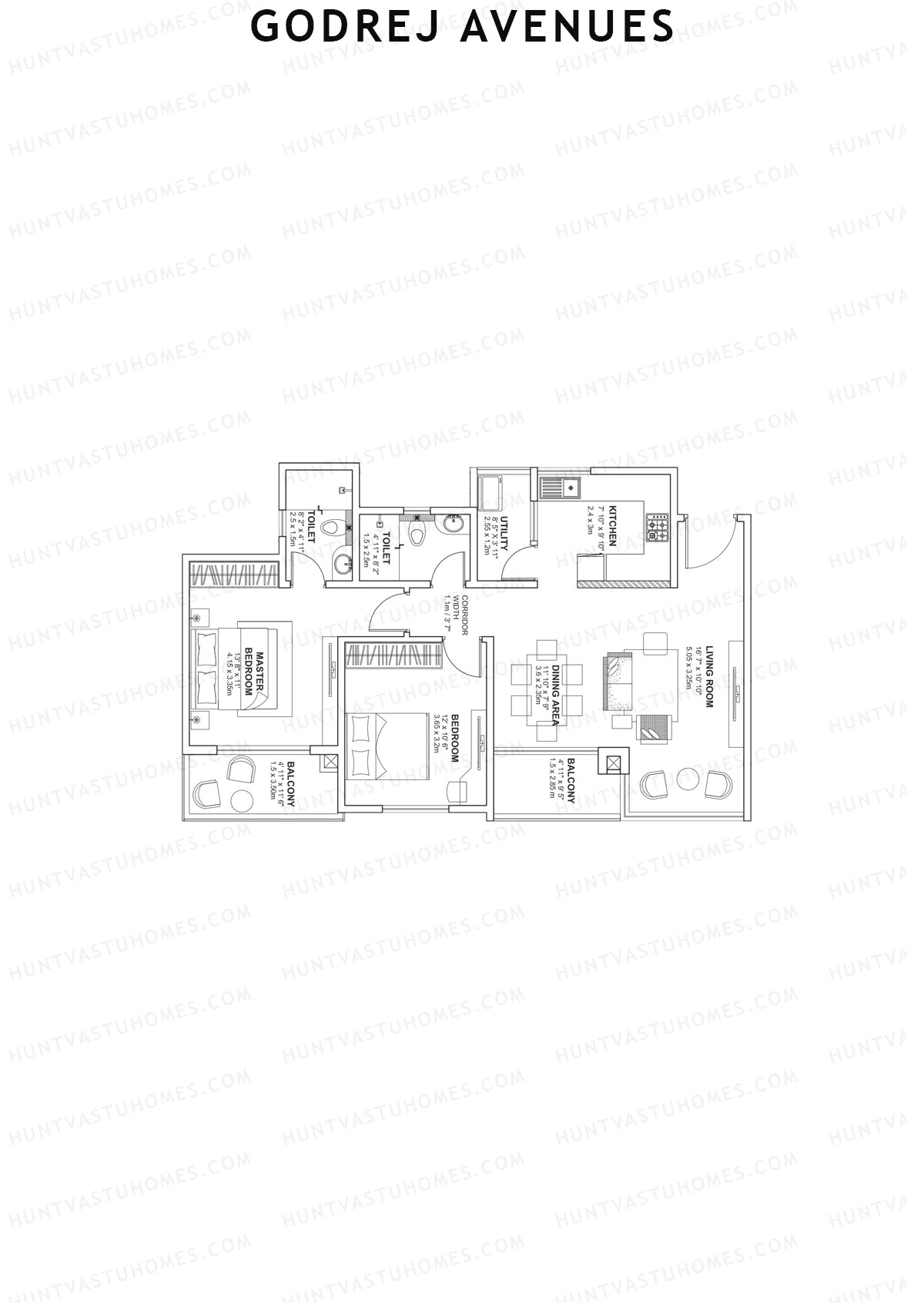 Godrej Avenues Tower G Unit 3 Floor Plan