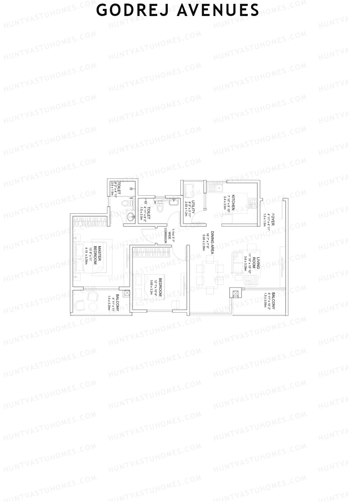 Godrej Avenues Tower G Unit 3 Floor Plan