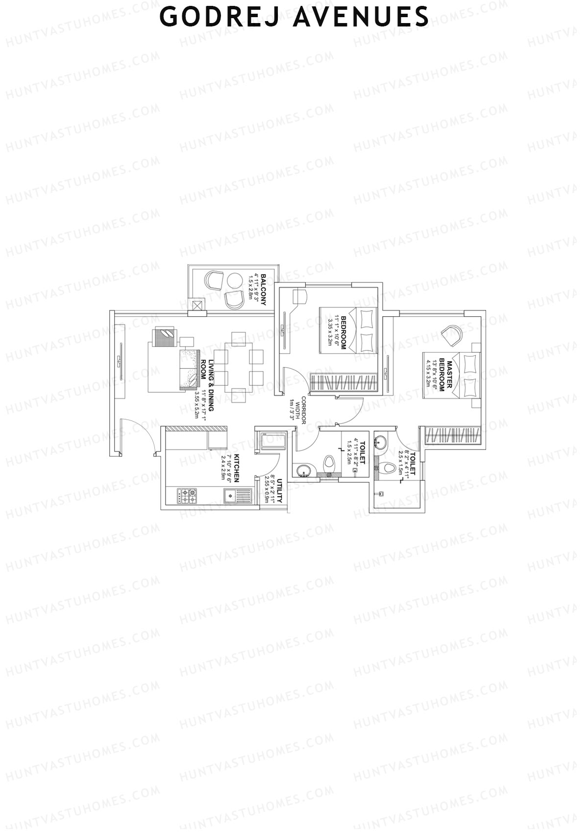 Godrej Avenues Tower H Unit 4 Floor Plan