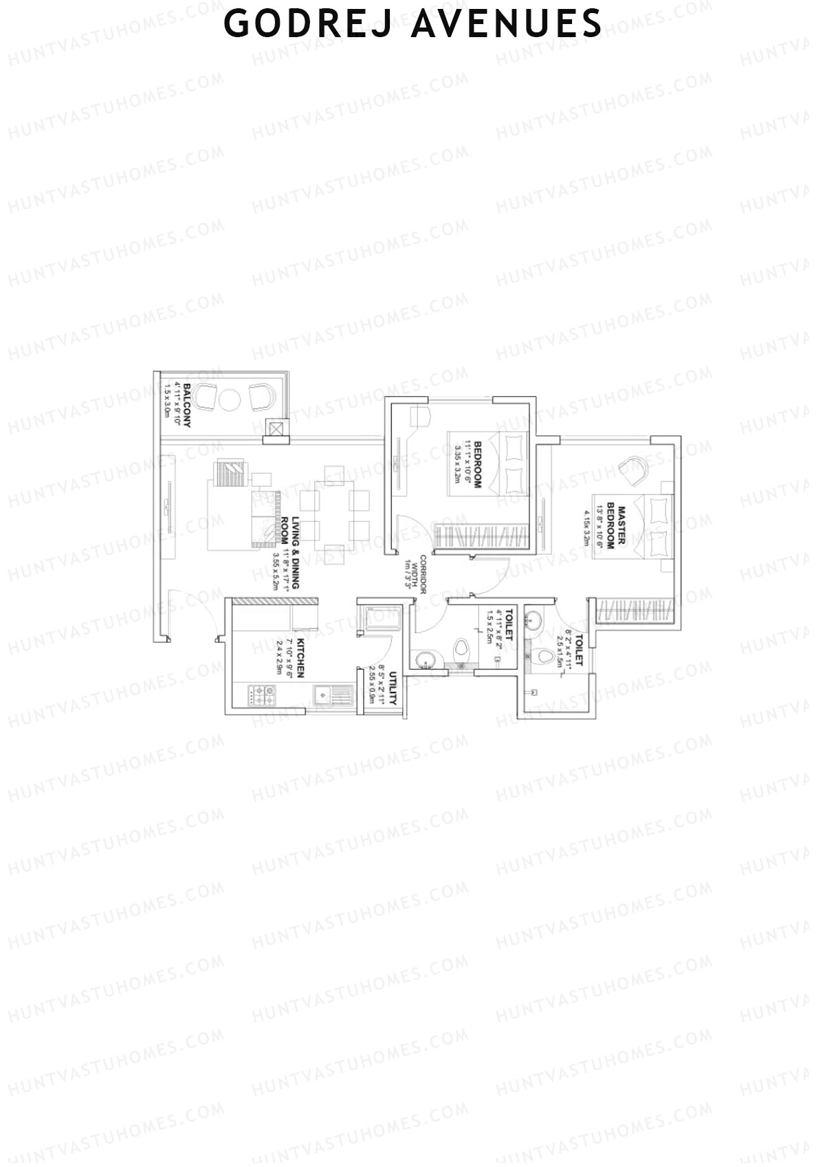 Godrej Avenues Tower H Unit 4 Floor Plan