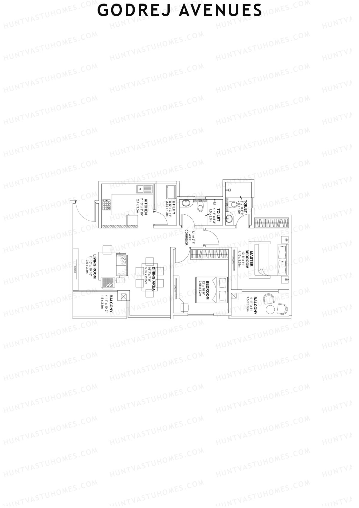 Godrej Avenues Tower I Unit 1 Floor Plan