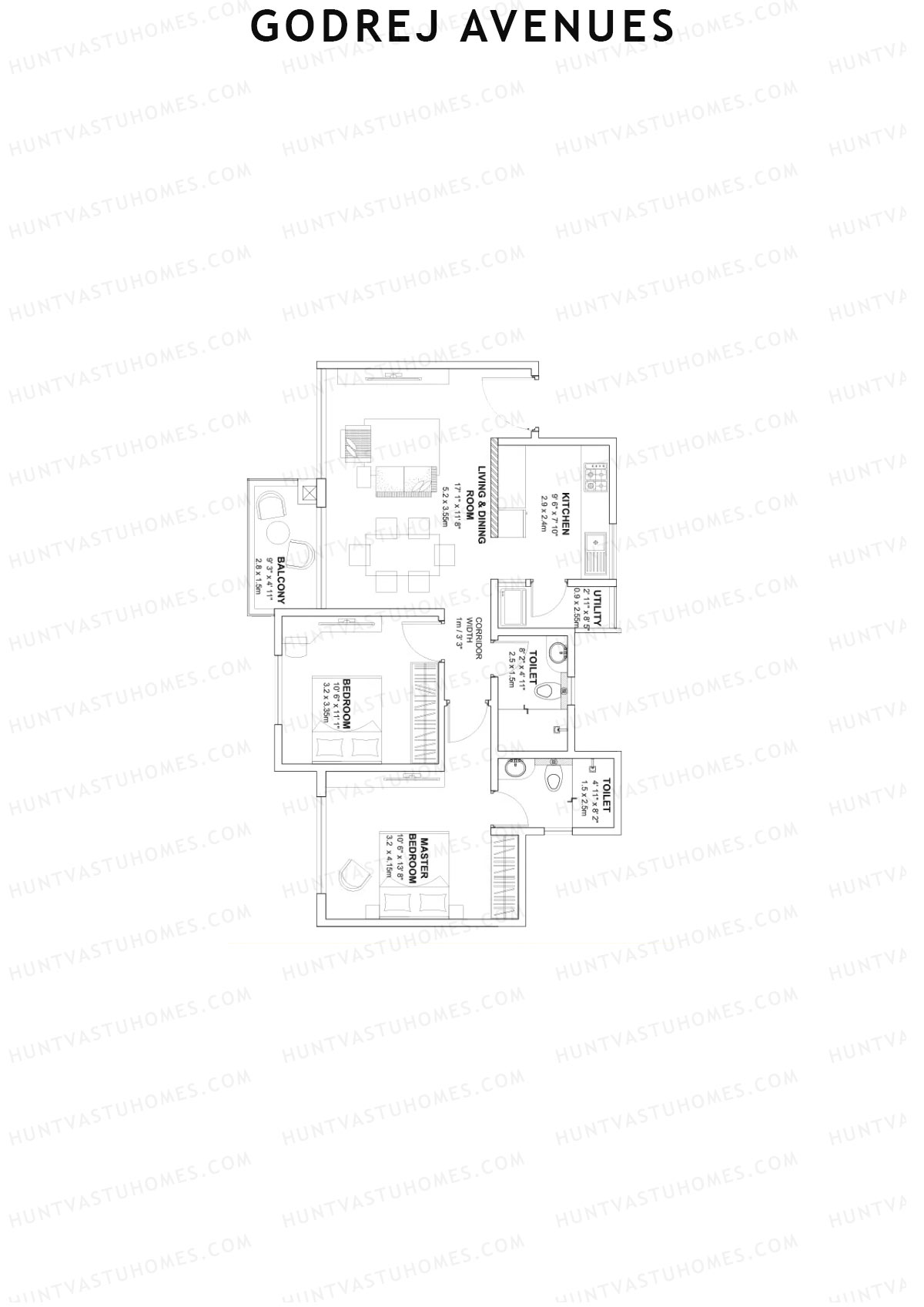 Godrej Avenues Tower J Unit 1 Floor Plan