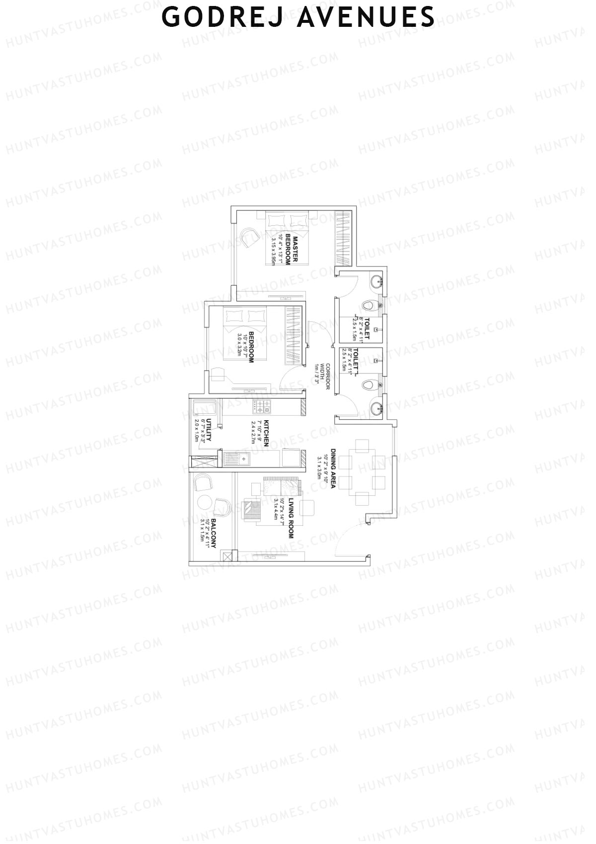 Godrej Avenues Tower J Unit 2 Floor Plan