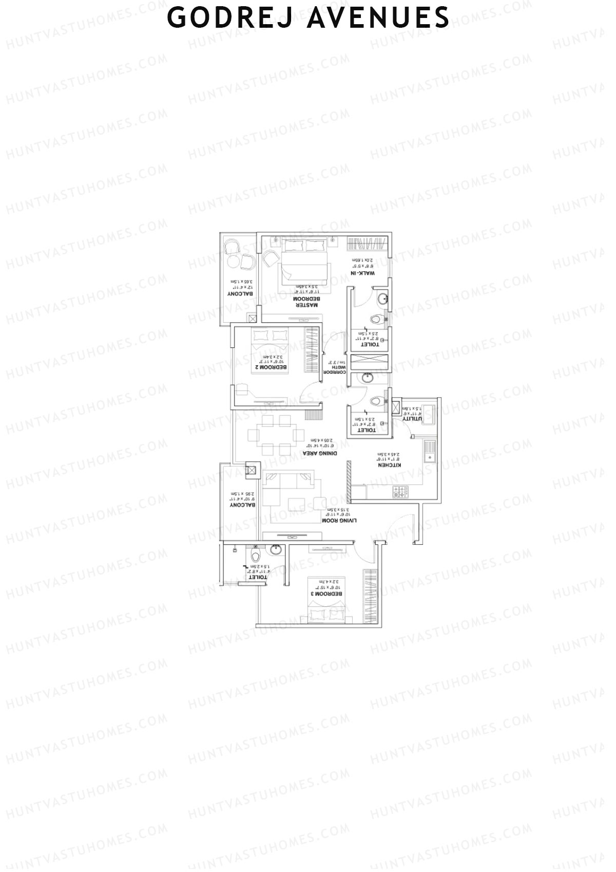 Godrej Avenues Tower J Unit 3 Floor Plan