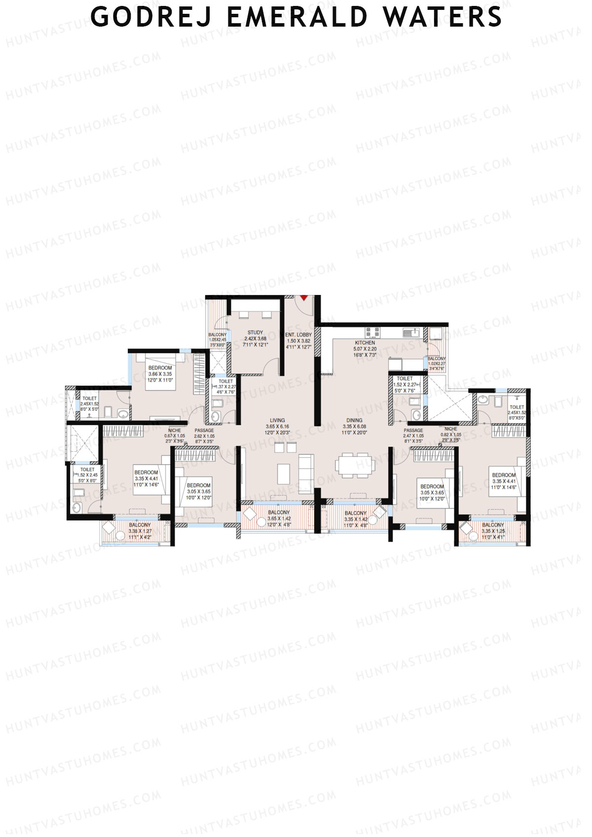 Godrej Emerald Waters Tower 3 Unit 3 Floor Plan