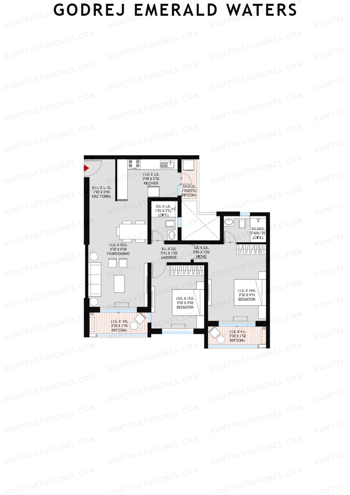 Godrej Emerald Waters Tower 3 Unit 3 Floor Plan